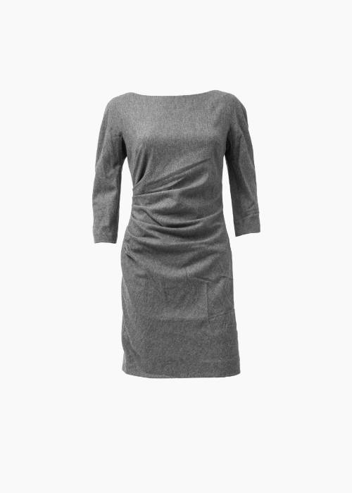 Robe grise en laine et Angora