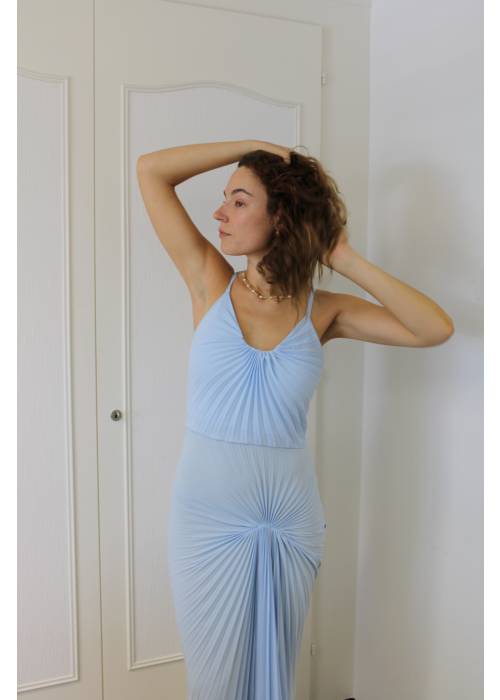 Georgia Hardinge - Light blue pleated dress