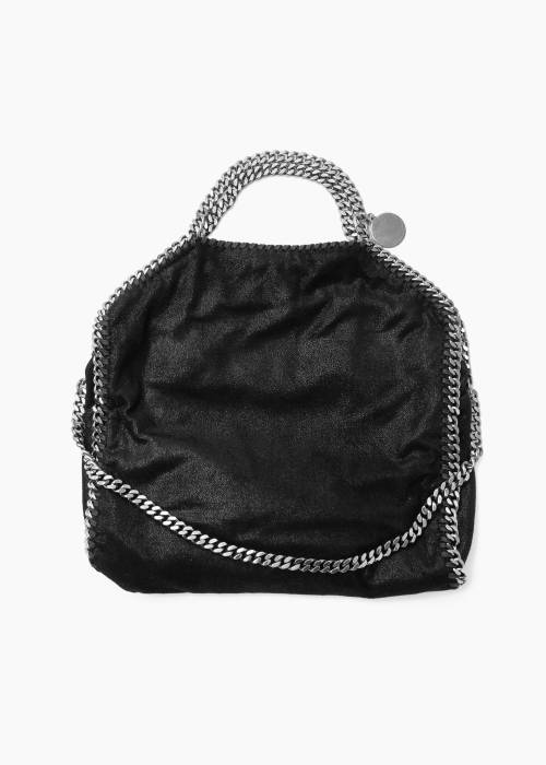 Falabella black leather bag