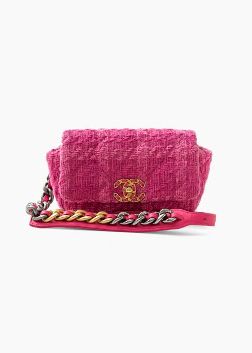 Chanel 19 pink belt bag