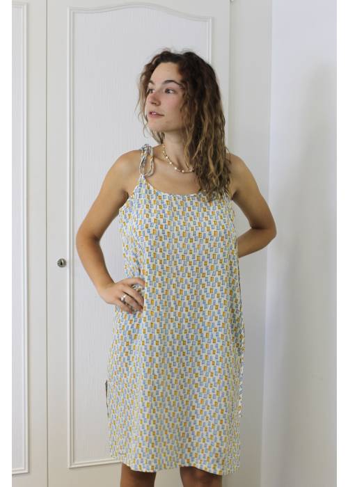 Marni - Robe bleue et jaune