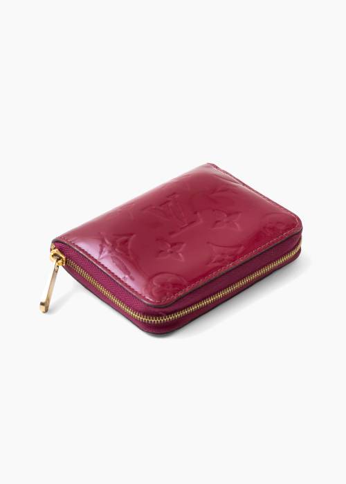 Portefeuille Zippy en cuir verni fuschia