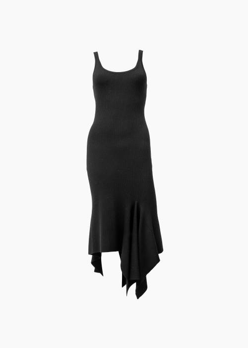 Black wool maxi dress