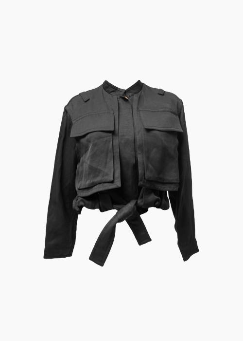 Bomber jacket with belt