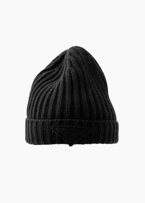 Black wool and cashmere hat