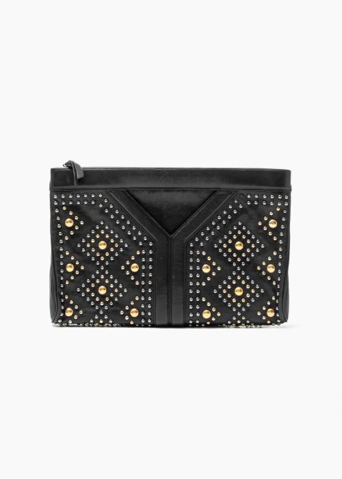 Black clutch with studs