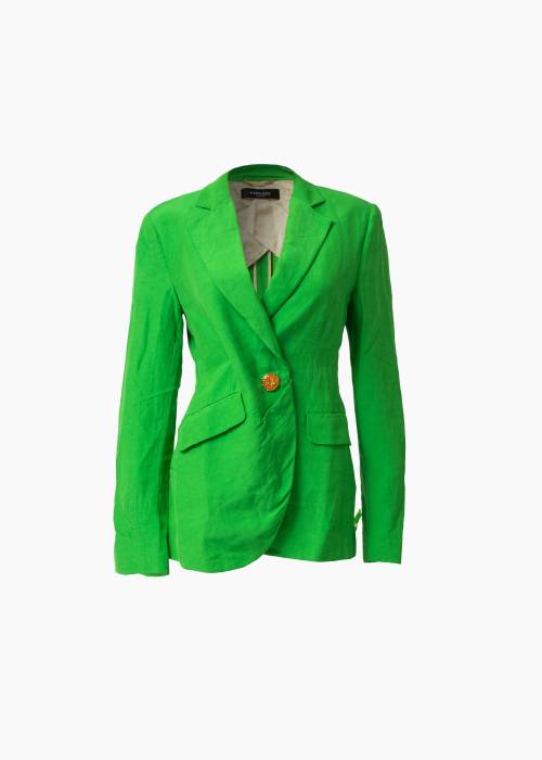 Green linen blazer