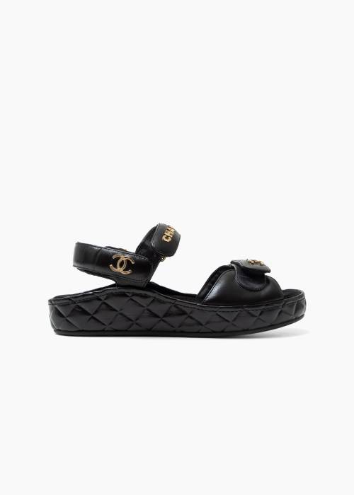 Dad sandals in shiny calf leather