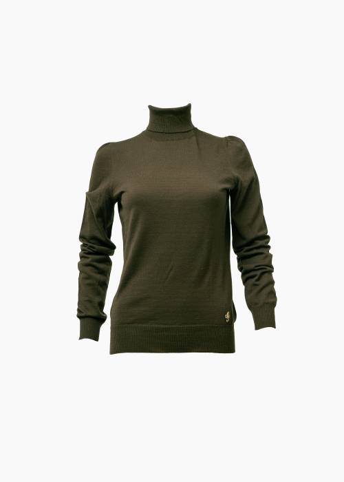 Khaki turtleneck sweater