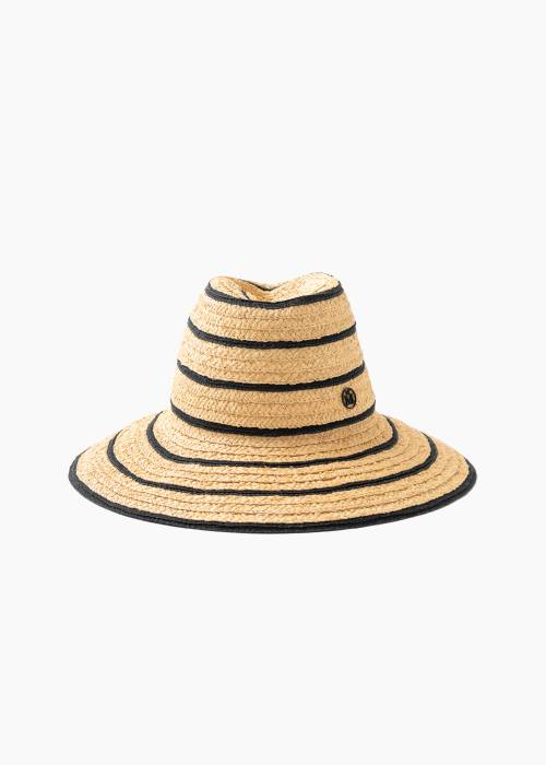 Kate striped straw fedora hat