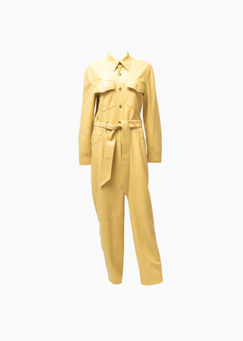 Ashton" camel faux leather jumpsuit