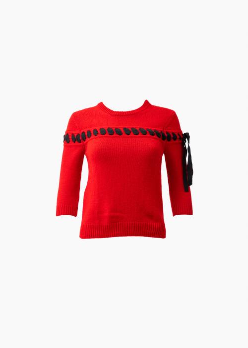 Pull en cachemire rouge