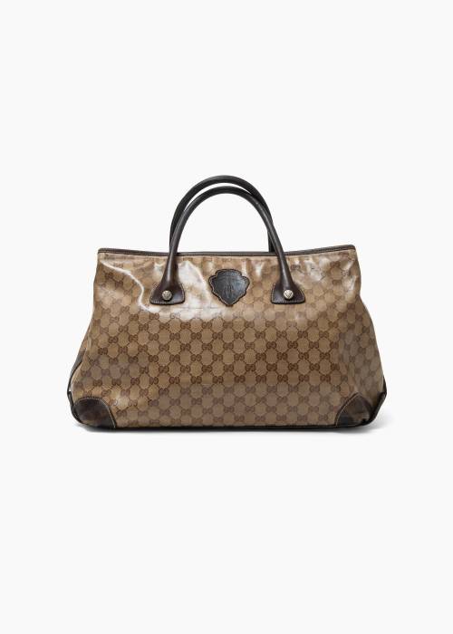 GG Crystal brown leather bag