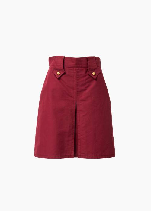 Red skirt with gold buttons