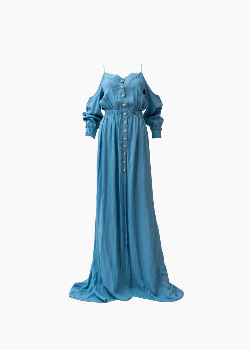 Robe longue bleue