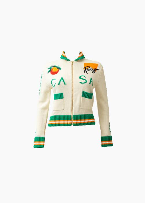 Cardigan Casa Racing Intarsia blanc