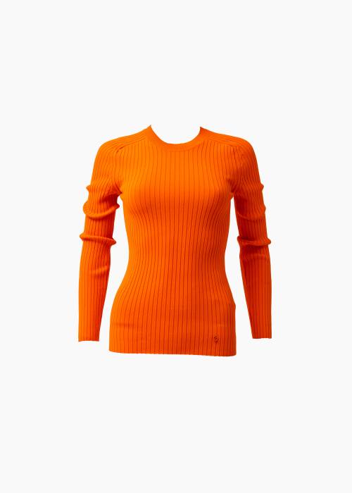 Fluorescent orange long-sleeved top