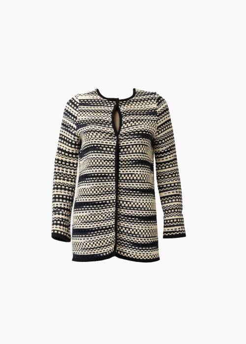 Two-tone knitted cotton jacket