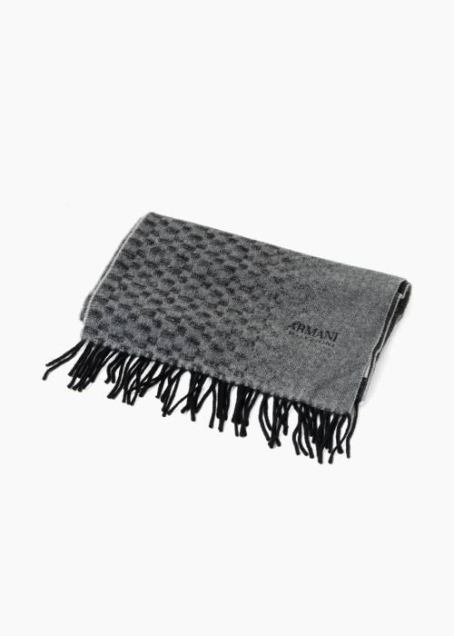 Grey wool and cashmere scarf