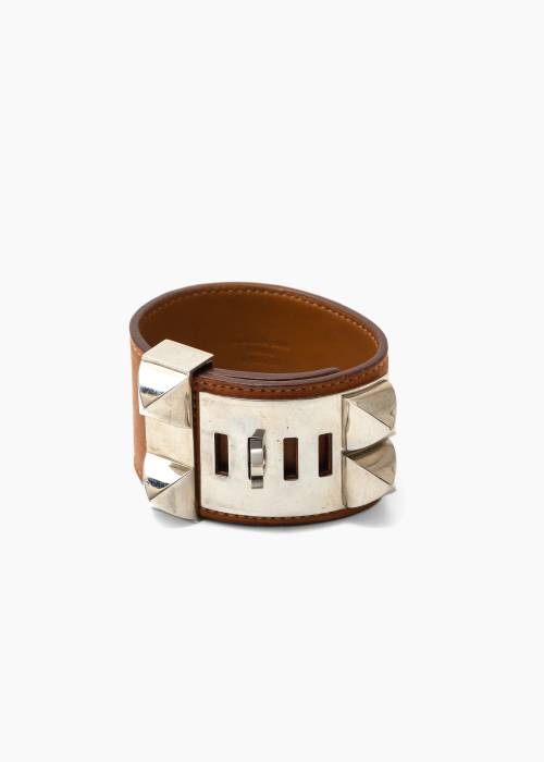 Barenia calfskin dog collar bracelet