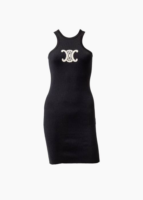 Triomphe backless black dress