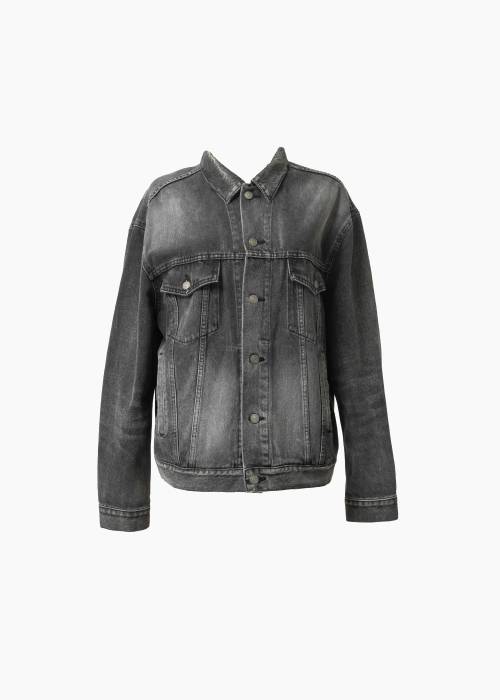 Veste in Übergröße grise en jean