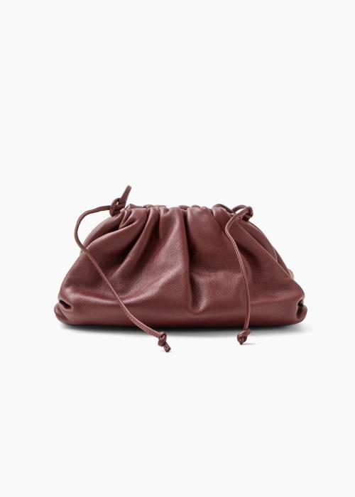 Mini Pouch bag in burgundy leather