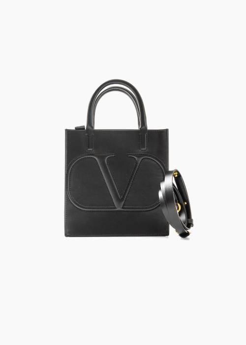 Sac cabas Vlogo en cuir noir