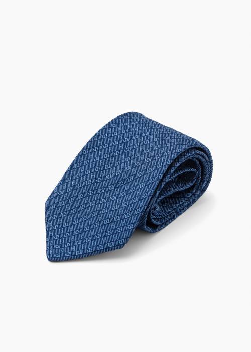 Blue silk tie motif H