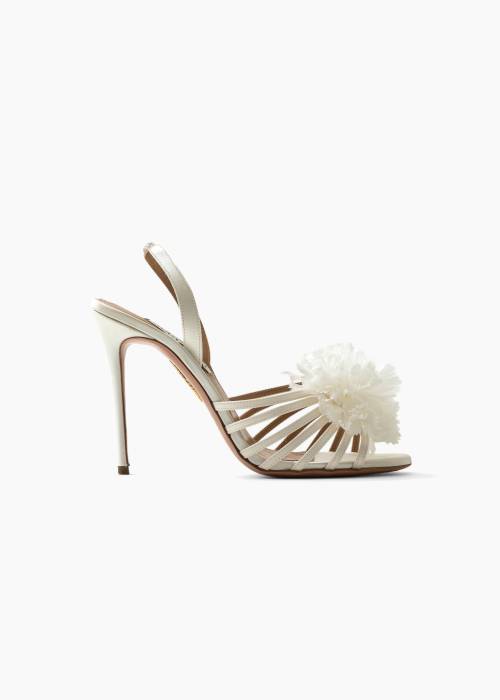 White satin sandals