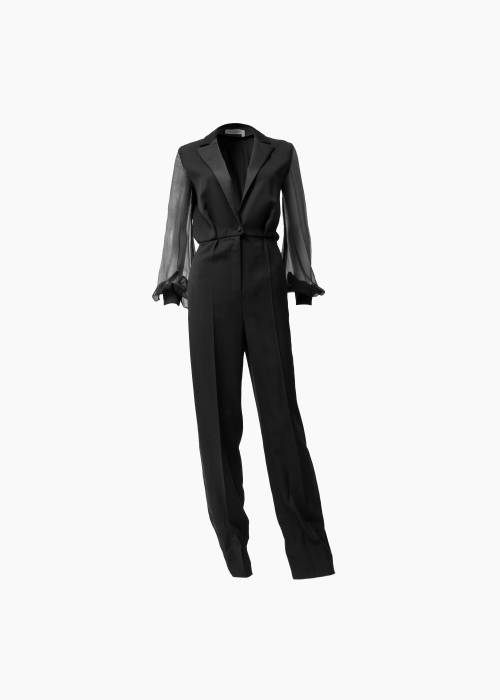 Black wool jumpsuit