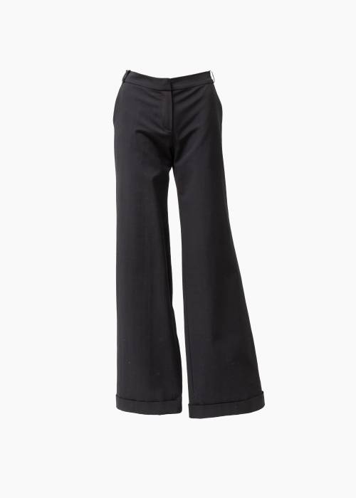 Pantalon évasé en laine