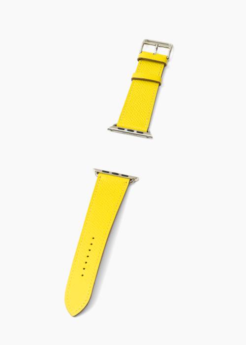 Bracelet Apple Watch Simple Tour en cuir jaune