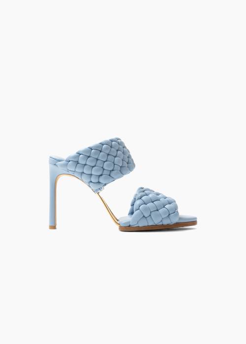 Sandals in interlaced nappa leather Lido blue