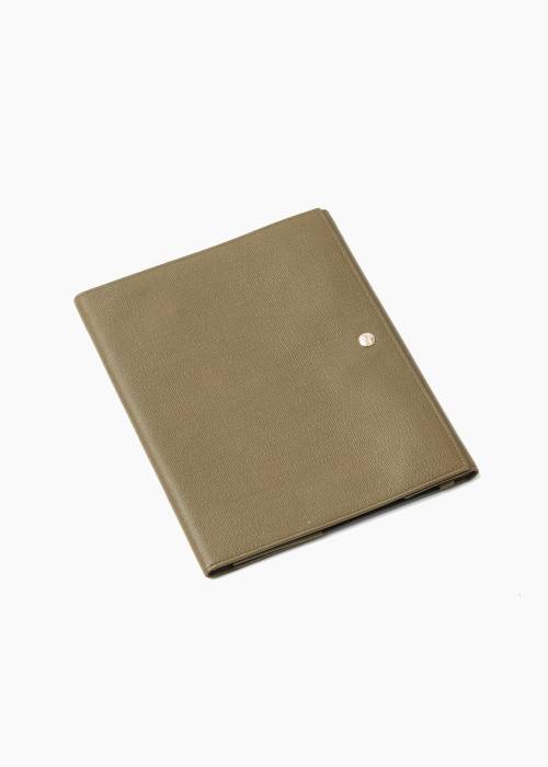 Khaki leather iPad case