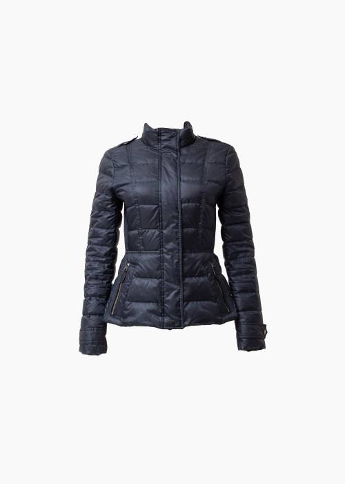 Short navy blue down jacket