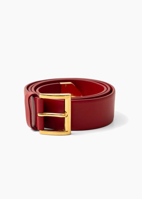 Red leather belt