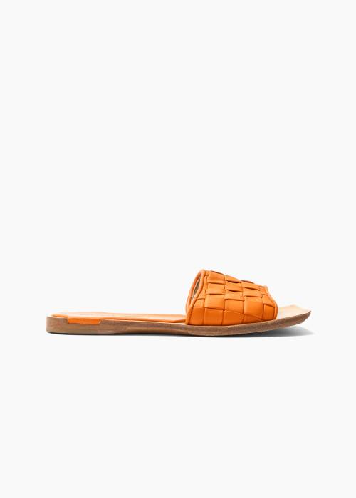 Orange flat mules