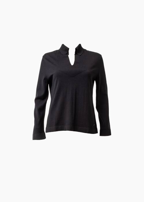 Pulli noir col chemise V