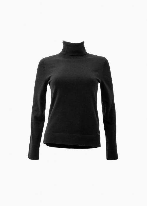 Black turtleneck in cotton and wool