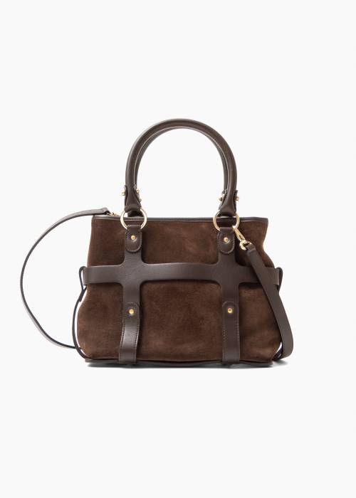 Small brown suede leather bag