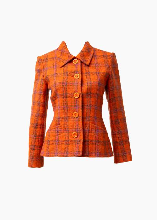 Kurze Jacke aus Wolle in Orange