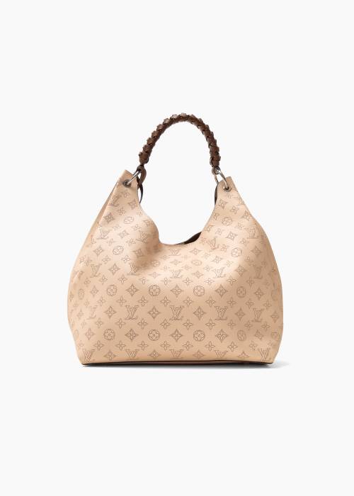 Monogram perforated leather hobo bag