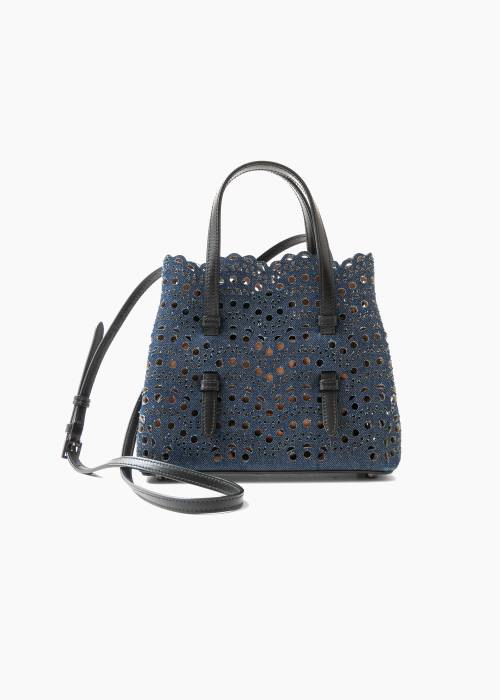 Tasche Alaïa Mina 20 Denim-Effekt