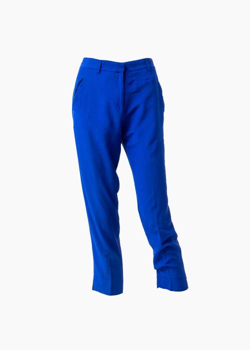 Pantalon en soie bleue