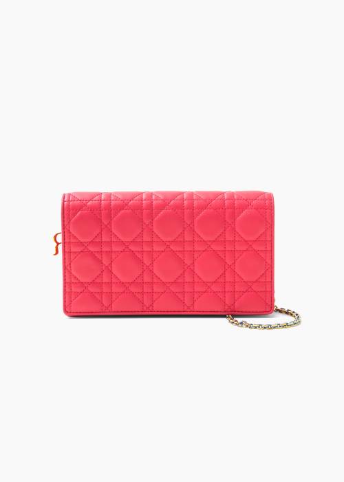 Pochette Lady en cuir d'agneau rose