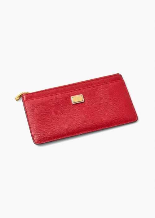 Porte-cartes Dauphine en cuir rouge