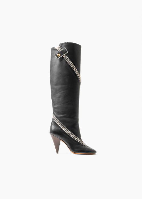 Bottes en cuir noir