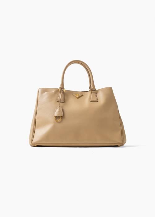 Sac Galleria Large en cuir Saffiano beige