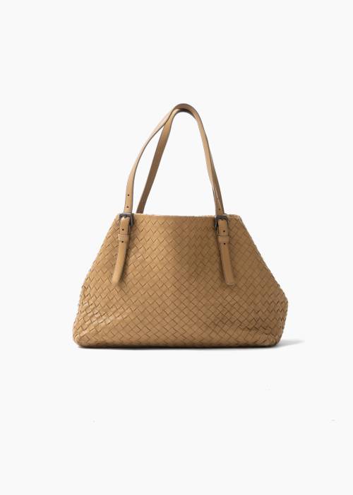 Camel leather tote bag